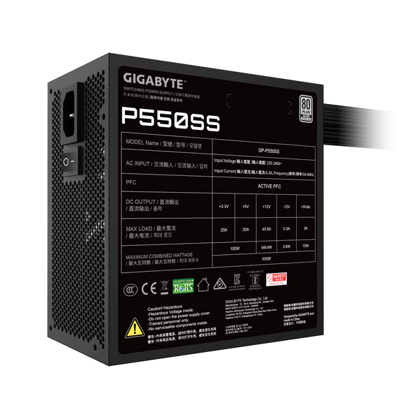 Gigabyte GP-P550SS (550W) 80+ Silver Power Supply - PakByte Computers