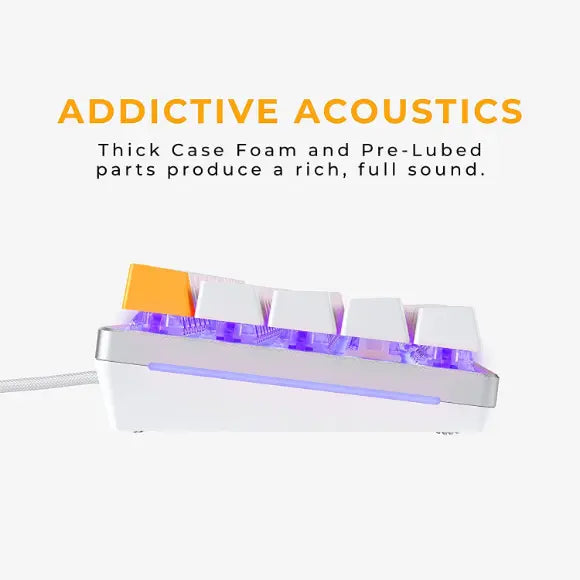 Glorious GMMK 2 Compact TKL (White) Mechanical Gaming Keyboard, Red Switches, GLO-GMMK2-65-FOX-W - PakByte Computers