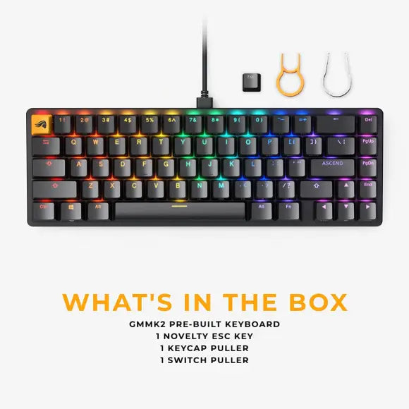 Glorious GMMK2 65% Pre-Built ANSI USA Black GLO-GMMK2-65-FOX-B - PakByte Computers
