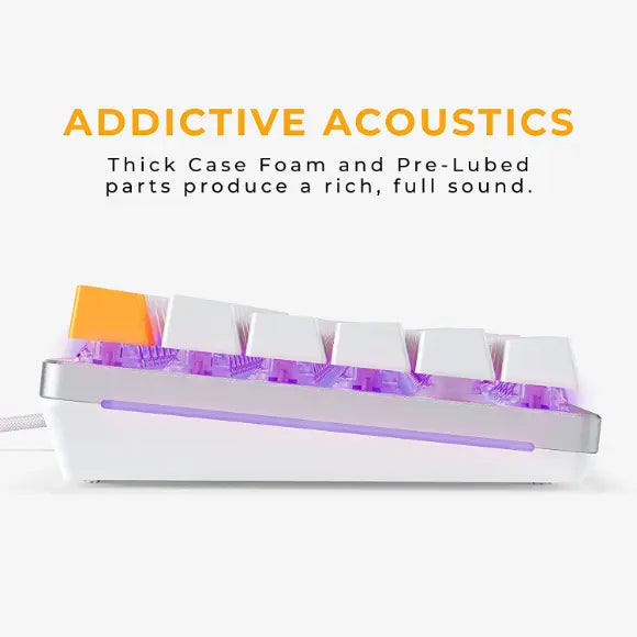 Glorious GMMK2 Modular Mechanical Keyboard - Full Size (96%) - White - GLO-GMMK2-96-FOX-W - PakByte Computers