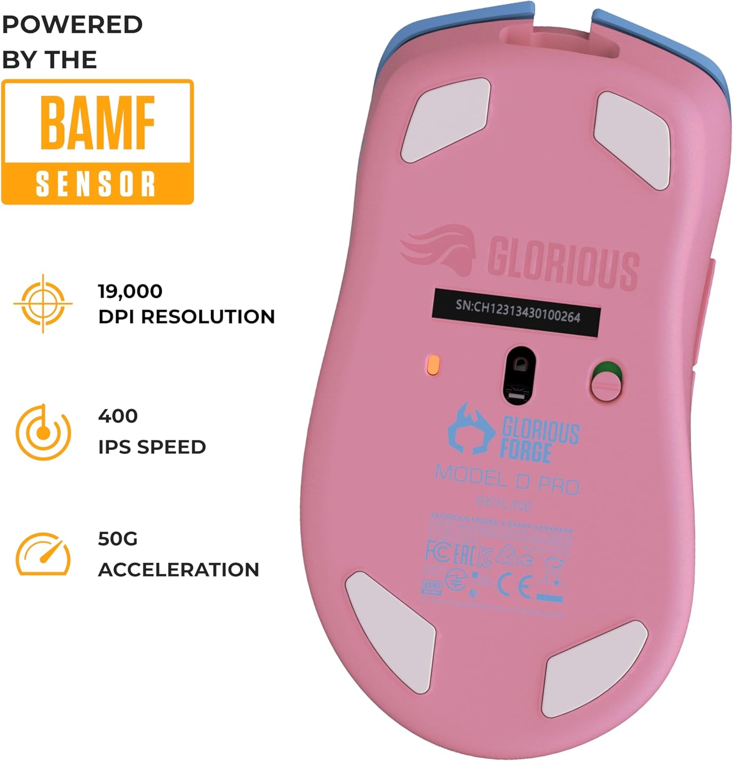 Glorious Model D Pro Forge Wireless Gaming Mouse - Skyline, Blue & Pink - PakByte Computers