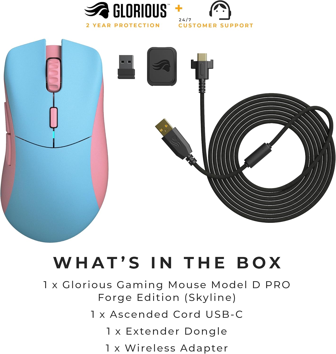 Glorious Model D Pro Forge Wireless Gaming Mouse - Skyline, Blue & Pink - PakByte Computers