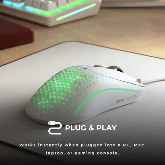 Glorious Model O2 Wired Gaming Mouse - Matte White - PakByte Computers