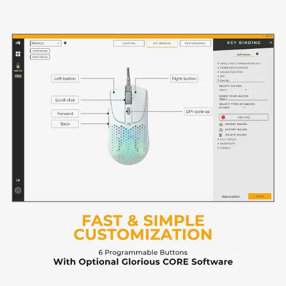 Glorious Model O2 Wired Gaming Mouse - Matte White - PakByte Computers