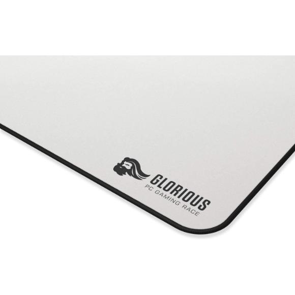 Glorious XL Gaming Mouse Mat/Pad - Large, Wide (XL) White Cloth Mousepad, Stitched Edges | 16"x18" (GW-XL) - PakByte Computers