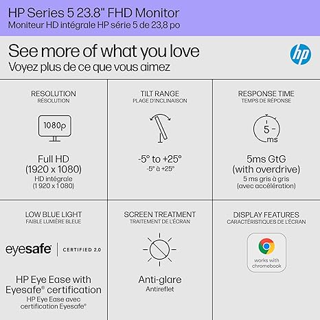 HP Series 5 524sw 24 inch FHD Monitor, 100Hz, Full HD Display - PakByte Computers