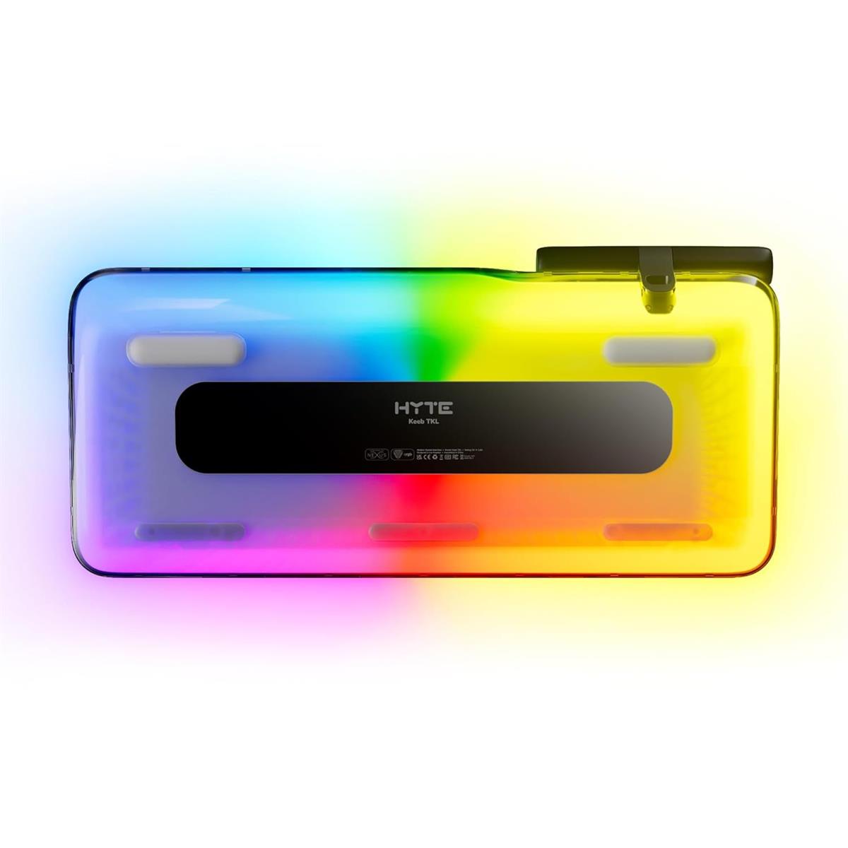HYTE Keeb TKL - Modern Human Interface - Customizable Tenkeyless Wired Crystal Bubble RGB Gasket Mounted Mechanical Keyboard - PakByte