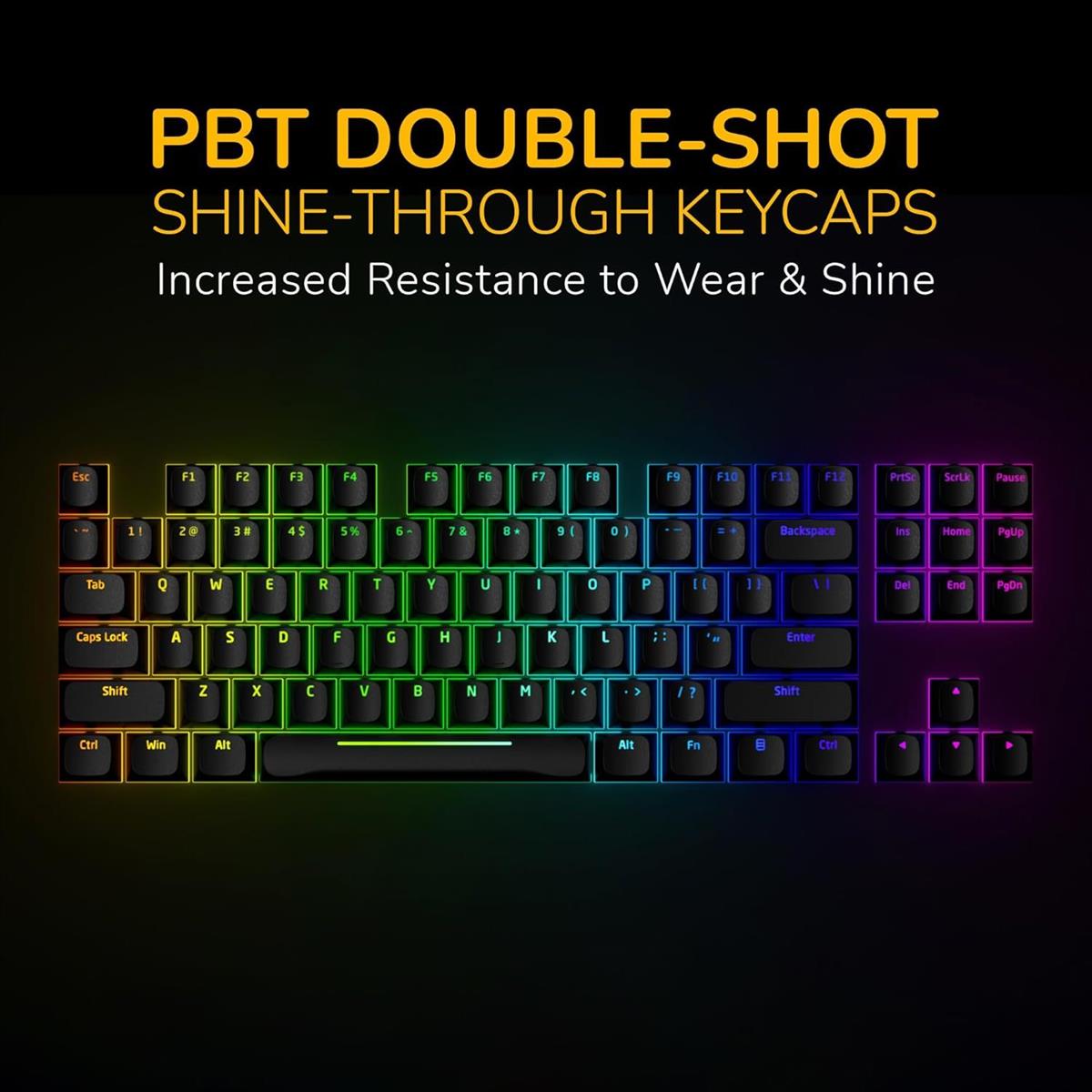 HYTE Keeb TKL - Modern Human Interface - Customizable Tenkeyless Wired Crystal Bubble RGB Gasket Mounted Mechanical Keyboard - PakByte