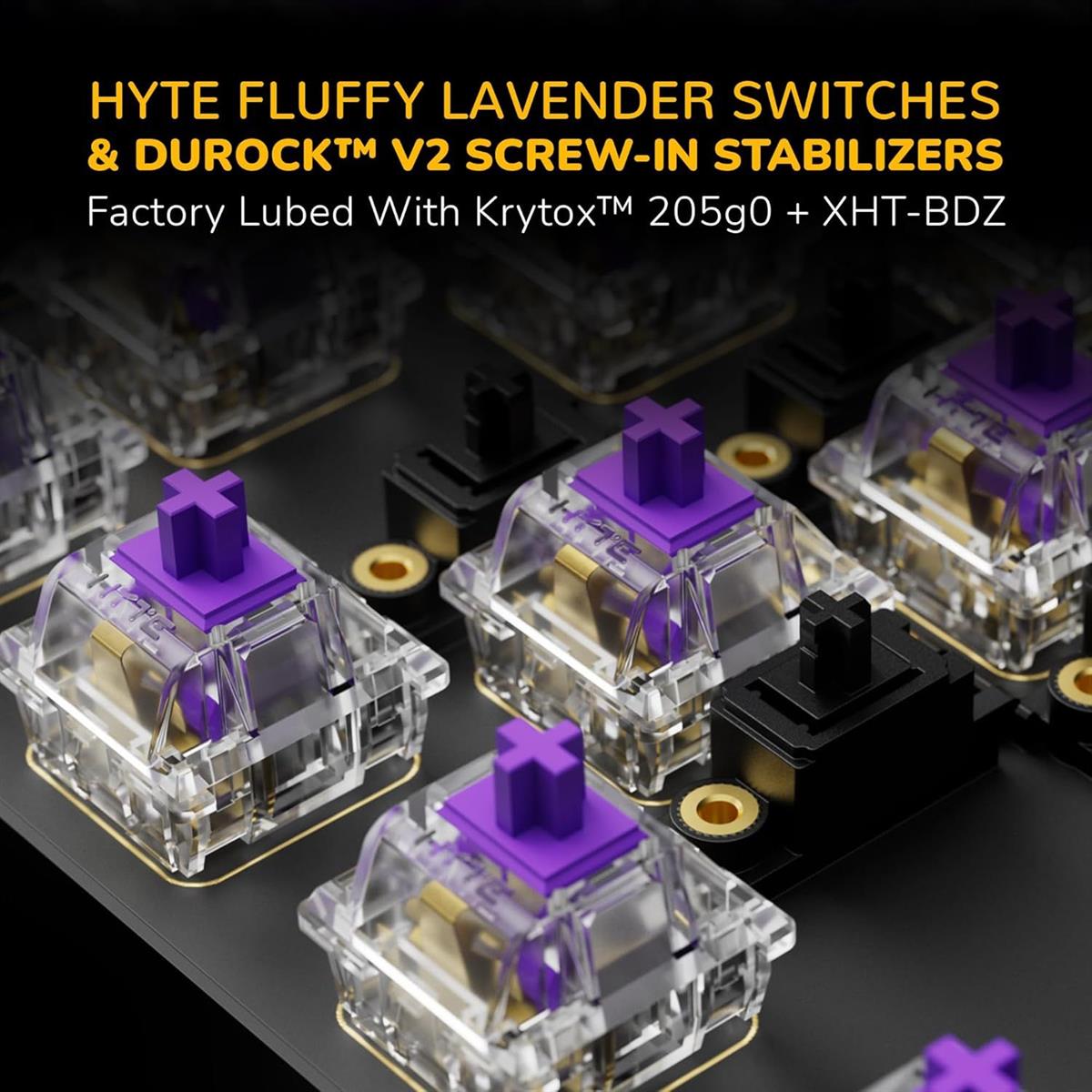 HYTE Keeb TKL - Modern Human Interface - Customizable Tenkeyless Wired Crystal Bubble RGB Gasket Mounted Mechanical Keyboard - PakByte