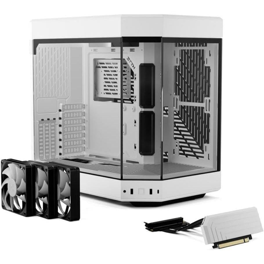 HYTE Y60 Modern Aesthetic Dual Chamber Panoramic Tempered Glass Mid-Tower ATX Computer Gaming Case - Snow White - PakByte