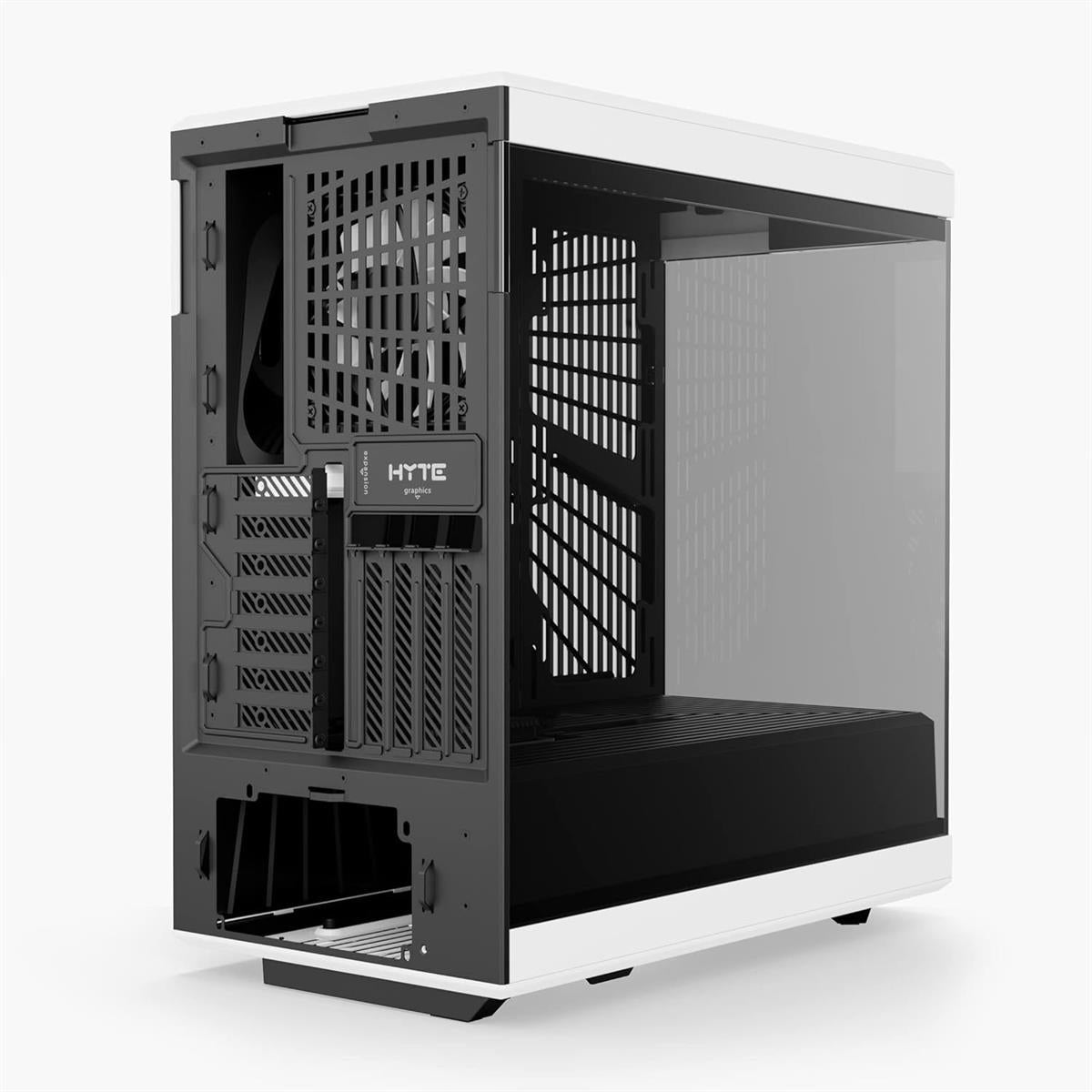 Hyte Y40 Modern Aesthetic Panoramic Tempered Glass Mid-Tower ATX Computer Gaming Case with PCIE 4.0 Riser Cable Included - Panda - PakByte