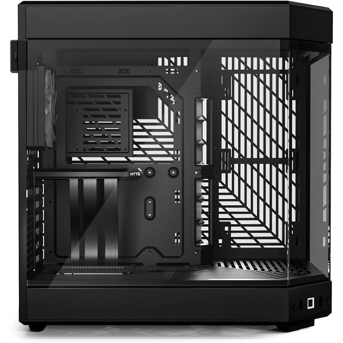 Hyte Y60 Modern Aesthetic Dual Chamber Panoramic Tempered Glass Mid-Tower ATX Computer Gaming Case with PCIE 4.0 Riser Cable Included - Pitch Black - PakByte