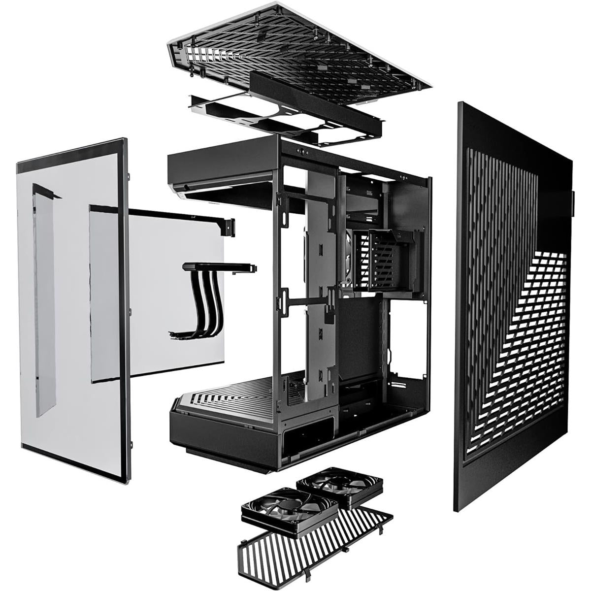 Hyte Y60 Modern Aesthetic Dual Chamber Panoramic Tempered Glass Mid-Tower ATX Computer Gaming Case with PCIE 4.0 Riser Cable Included - Pitch Black - PakByte