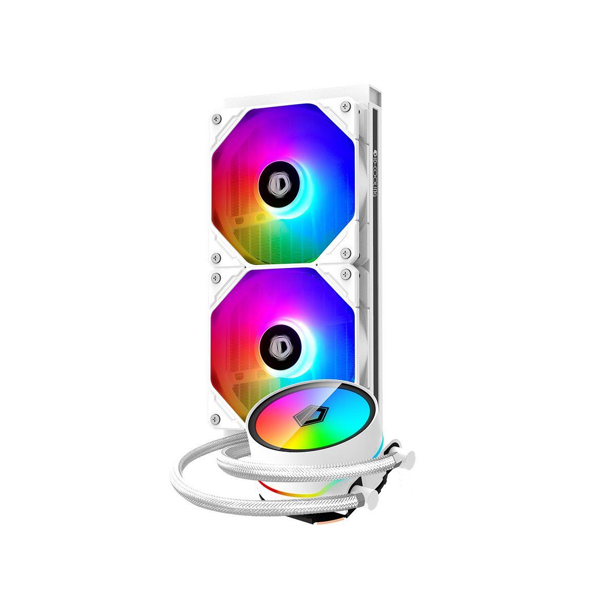 ID-Cooling ZoomFlow 240 XT V2 ARGB AIO 240mm Liquid CPU Cooler - White - PakByte Computers