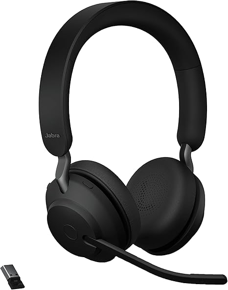 Jabra Evolve2 65 UC Wireless Headphones with Link380a Stereo - Black