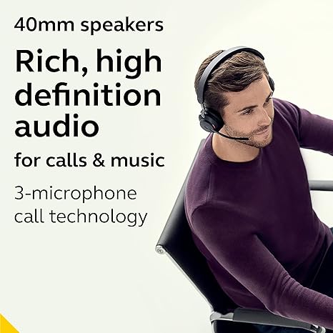 Jabra Evolve2 65 UC Wireless Headphones with Link380a Stereo - Black