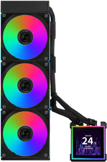 Lian-Li HydroShift II LCD-S 360CL Liquid CPU Cooler - Black