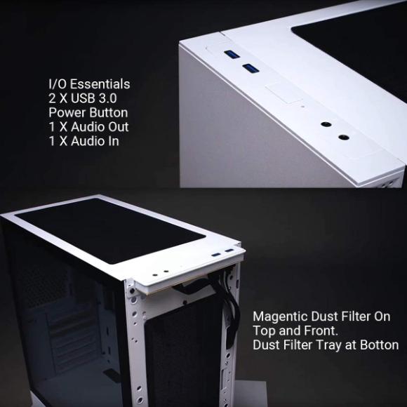 Lian Li LANCOOL 205 (White) Mid-Tower Chassis ATX Computer Case PC Gaming Case (White) w/Tempered Glass Side Panel 2x120mm Fan Pre-Installed - PakByte Computers