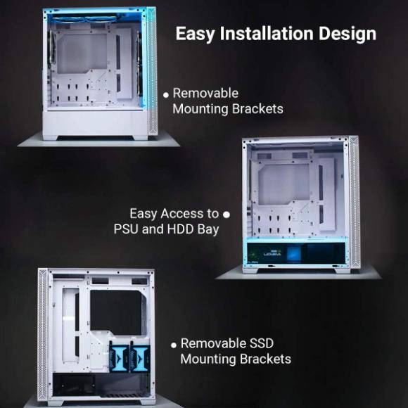 Lian Li LANCOOL 205 (White) Mid-Tower Chassis ATX Computer Case PC Gaming Case (White) w/Tempered Glass Side Panel 2x120mm Fan Pre-Installed - PakByte Computers