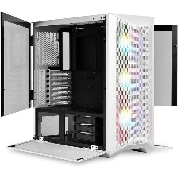 Lian Li LANCOOL II MESH RGB White LAN2MRW Tempered Glass ATX Case -White Color -LANCOOL II MESH RGB White - LAN2MRW - PakByte Computers