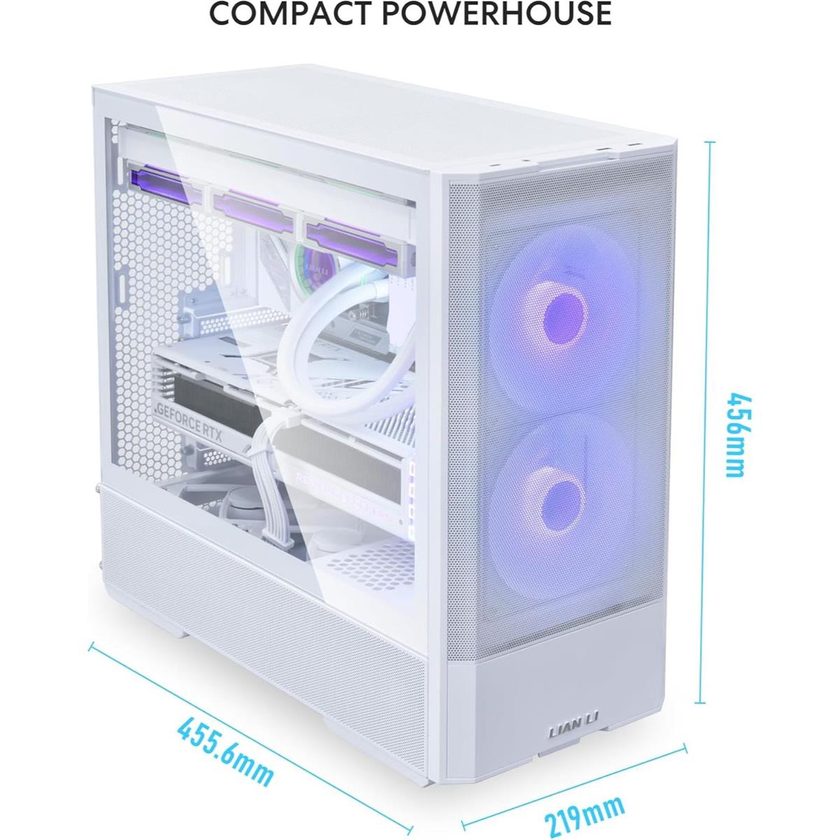 Lian Li Lancool 207 Compact ATX RGB Computer Case - White - PakByte Computers