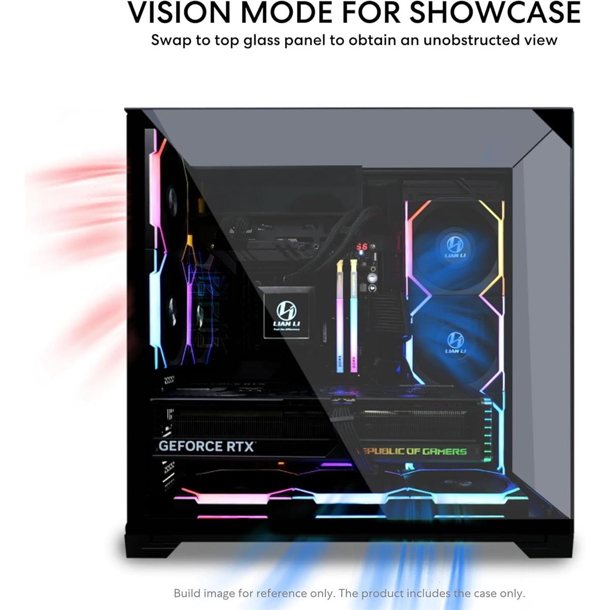 Lian Li O11 Vision Compact ATX Mid Tower Gaming Case - Black - PakByte Computers