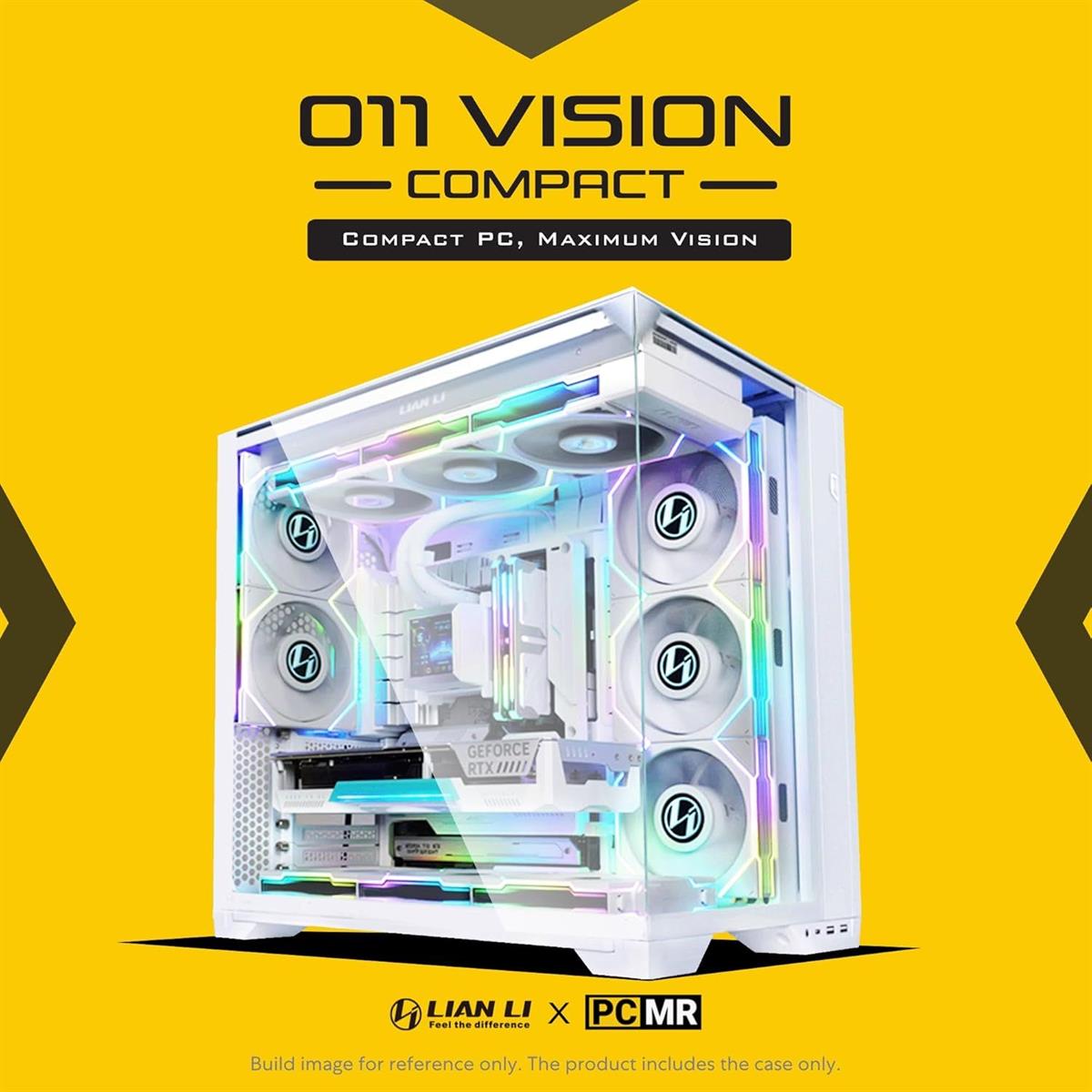 Lian Li O11 Vision Compact ATX Mid Tower Gaming Case - White - PakByte Computers
