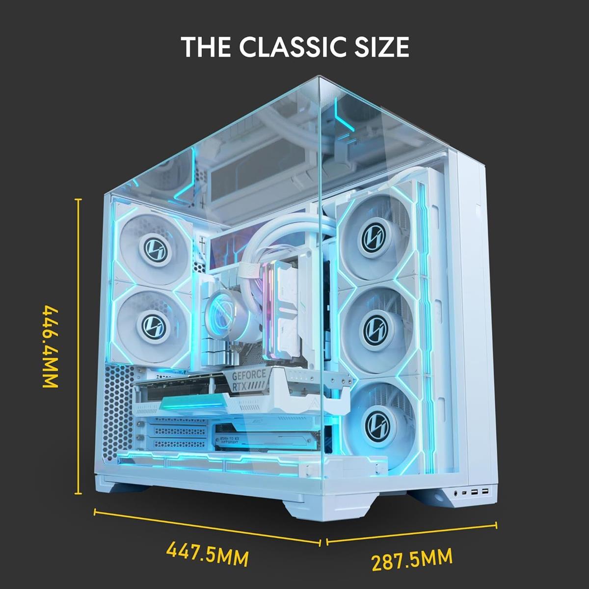 Lian Li O11 Vision Compact ATX Mid Tower Gaming Case - White - PakByte Computers