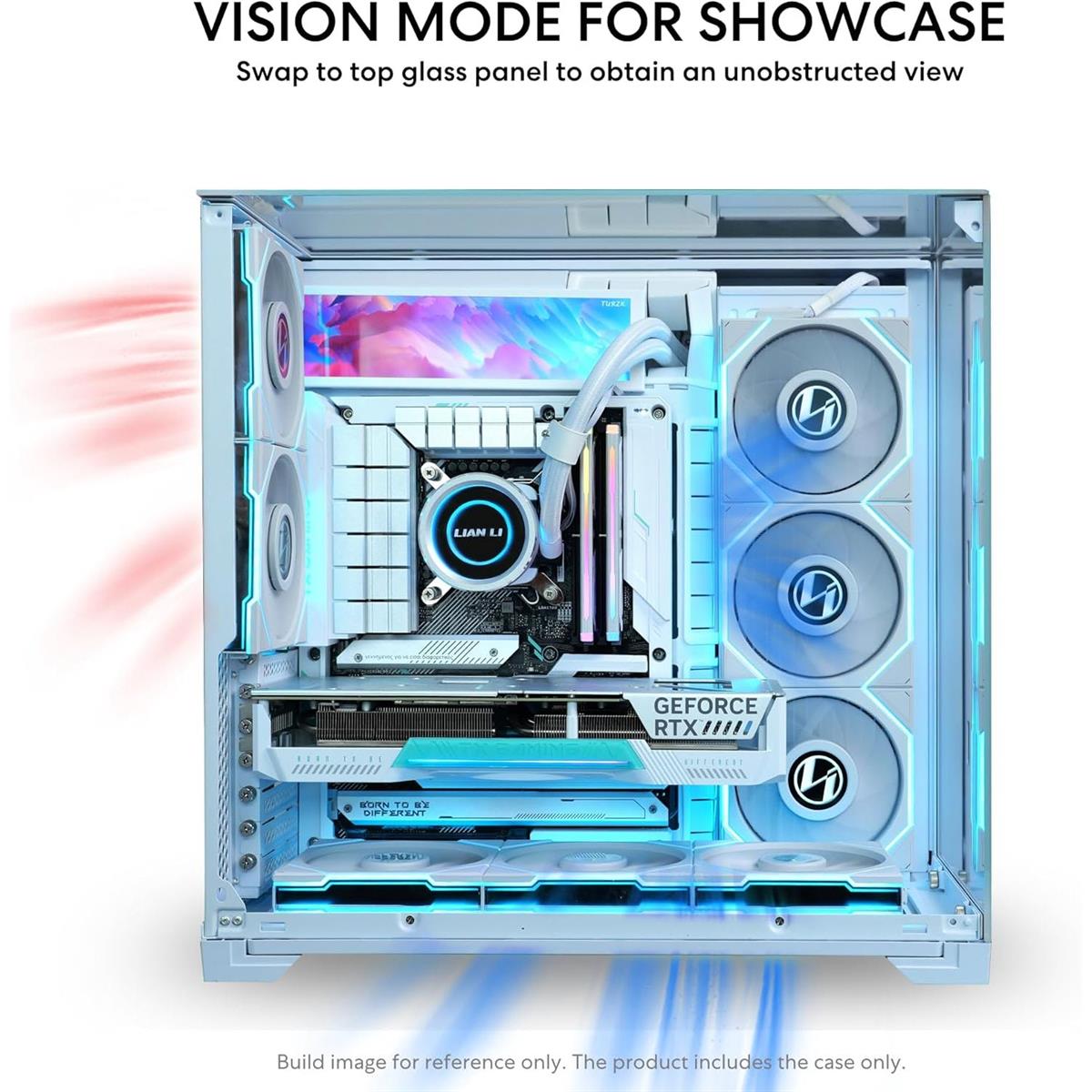 Lian Li O11 Vision Compact ATX Mid Tower Gaming Case - White - PakByte Computers