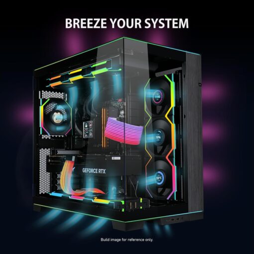 Lian Li UNI Fan SL120 Wireless – Triple Pack (Reverse Blade) – Black - PakByte Computers