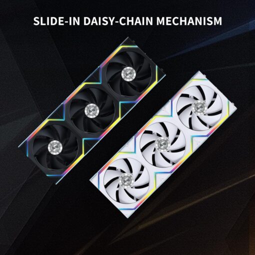 Lian Li UNI Fan SL120 Wireless – Triple Pack (Reverse Blade) – Black - PakByte Computers