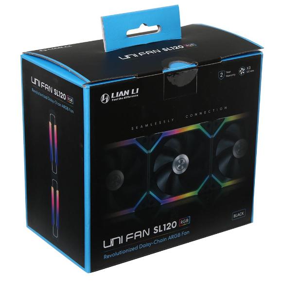 Lian Li UNI SL120 120mm RGB Triple Pack Cooling Fan (Black) - PakByte Computers