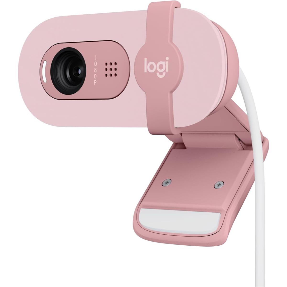 Logitech Brio 100 Full HD 1080p Webcam - Pink - PakByte Computers