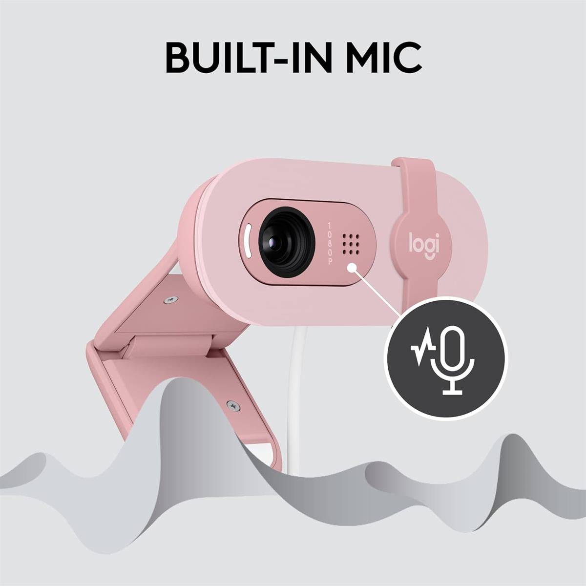 Logitech Brio 100 Full HD 1080p Webcam - Pink - PakByte Computers