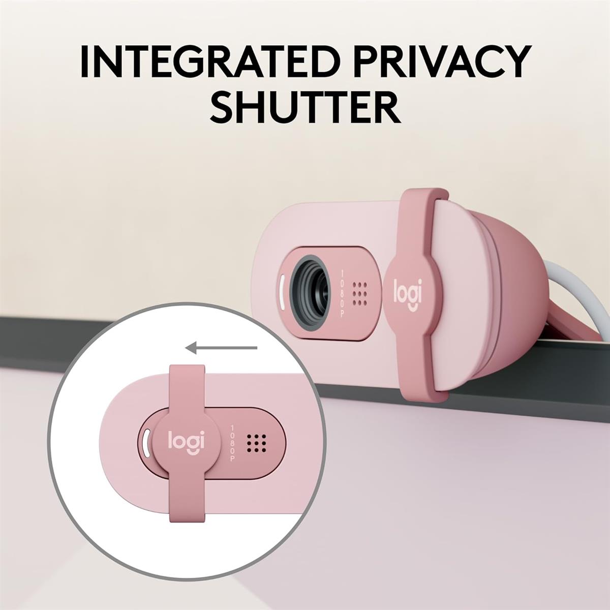 Logitech Brio 100 Full HD 1080p Webcam - Pink - PakByte Computers