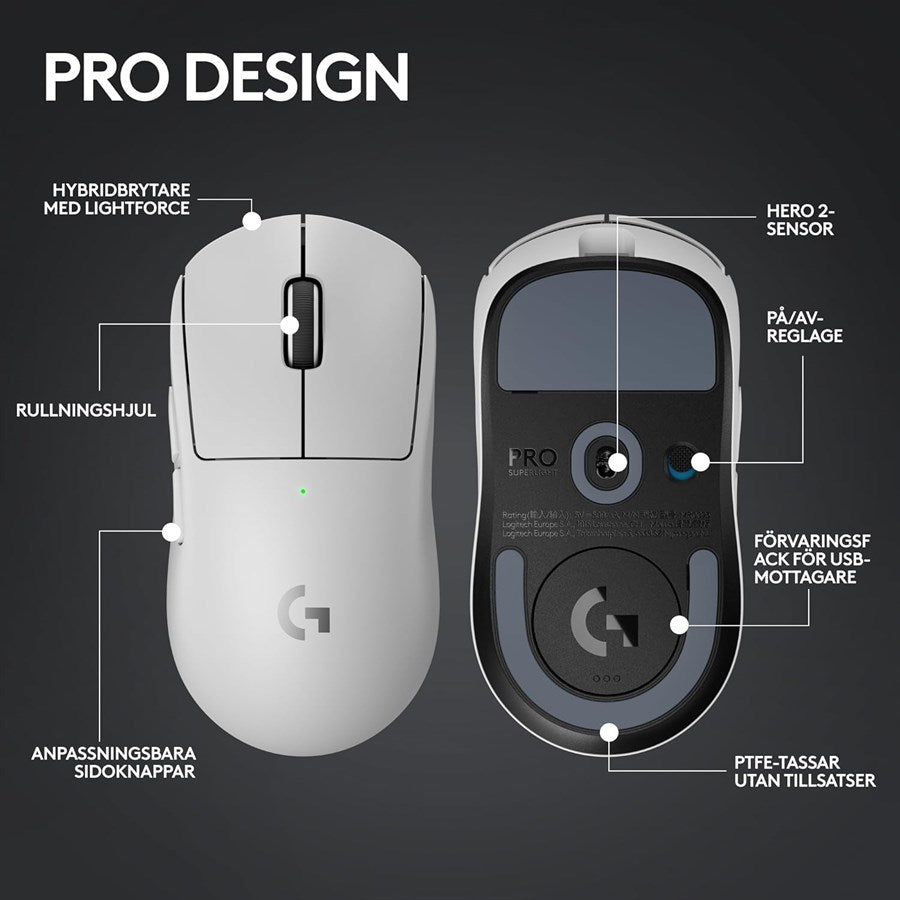 Logitech G PRO X Superlight 2 Wireless Gaming Mouse - White - PakByte