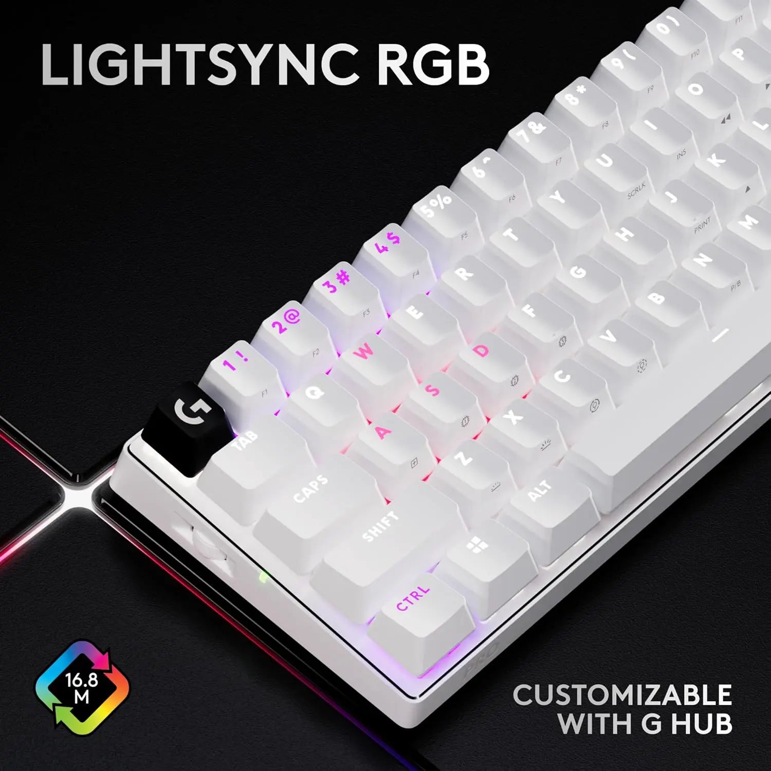Logitech G Pro X 60 Lightspeed Wireless 60% Gaming Keyboard - White (Tactile Switches) - PakByte Computers