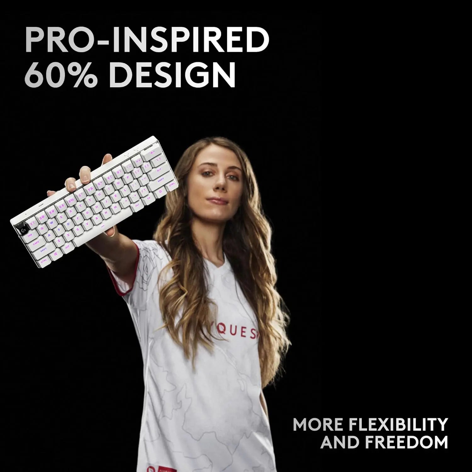 Logitech G Pro X 60 Lightspeed Wireless 60% Gaming Keyboard - White (Tactile Switches) - PakByte Computers