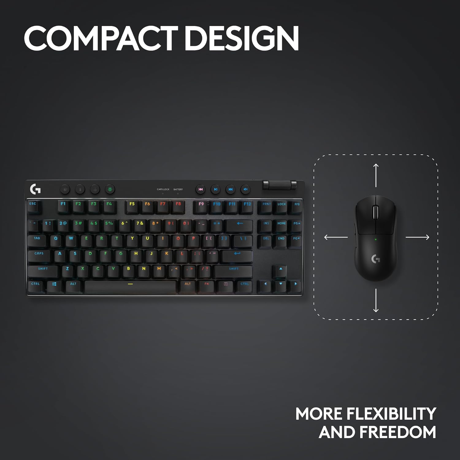 Logitech G Pro X TKL Lightspeed Wireless Mechanical Gaming Keyboard - Black (Tactile Switches) - PakByte Computers