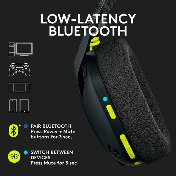 Logitech G435 Lightspeed Wireless Gaming Headset – Black - PakByte Computers