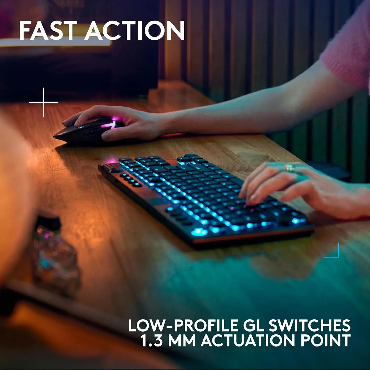 Logitech G915 X Lightspeed TKL Wireless Mechanical Gaming Keyboard - Black (GL Clicky Switches) - PakByte Computers