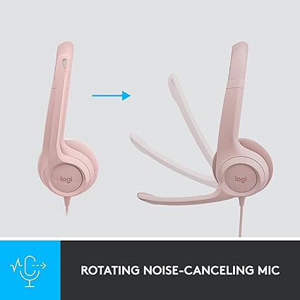 Logitech ClearChat Comfort/USB Headset H390 (Rose) - PakByte