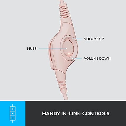 Logitech ClearChat Comfort/USB Headset H390 (Rose) - PakByte