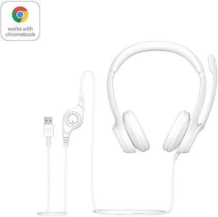 Logitech ClearChat Comfort/USB Headset H390 (White) - PakByte