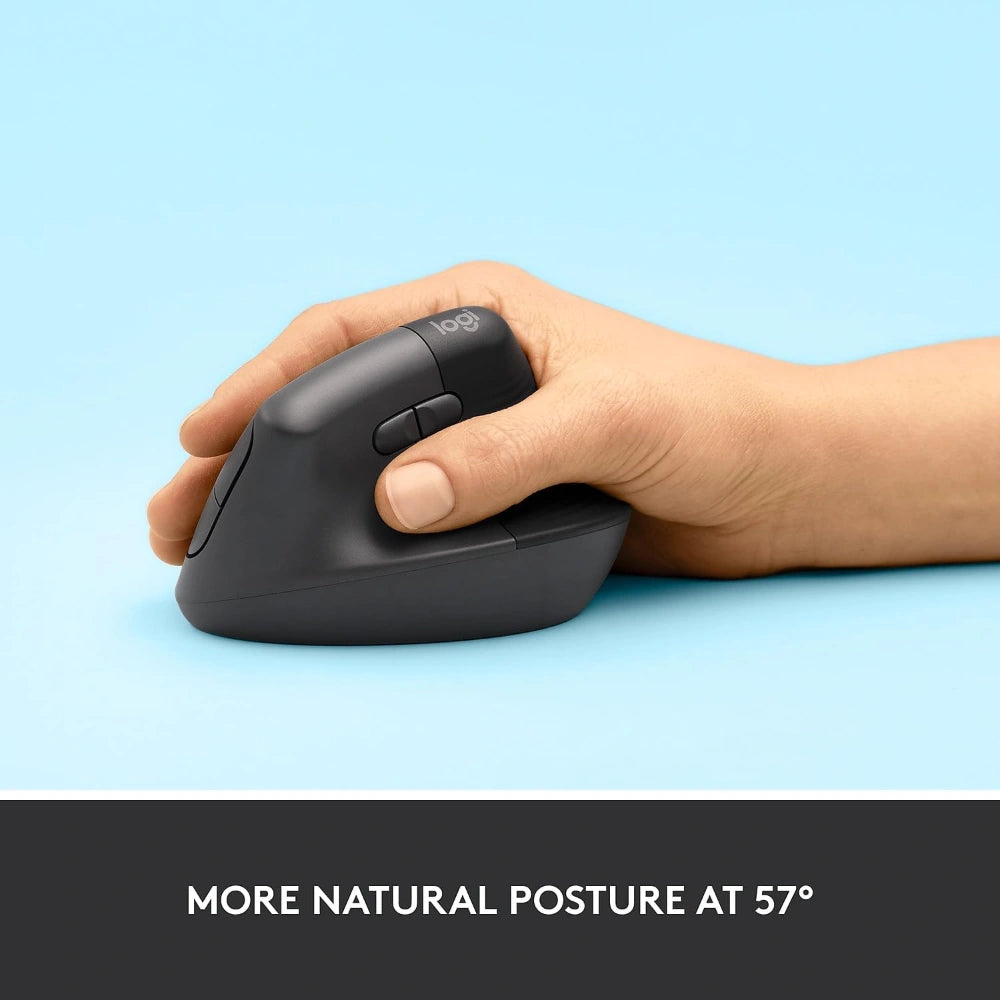Logitech LIFT VERTICAL Wireless MOUSE - Gray - PakByte