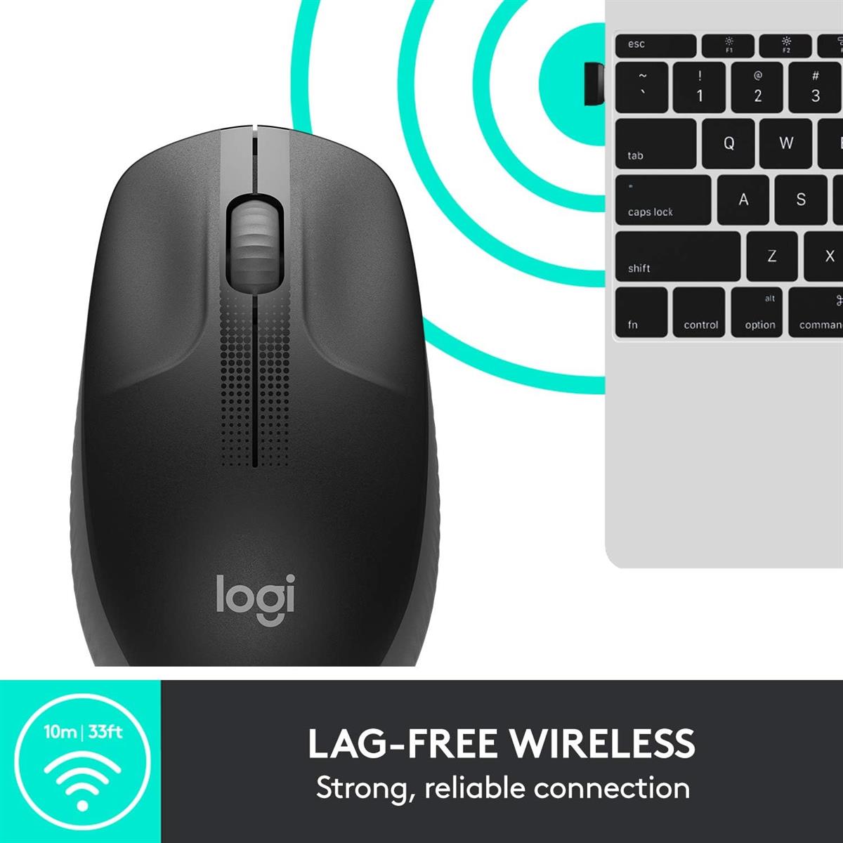 Logitech M190 Full-Size Wireless Mouse - Red - PakByte