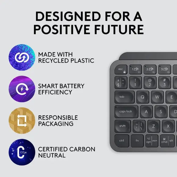 Logitech MX Keys Mini Wireless Keyboard - Graphite - PakByte Computers