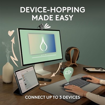 Logitech PEBBLE KEYS 2 K380S Multi-Device Bluetooth Wireless Keyboard, Slim and Portable - White - PakByte