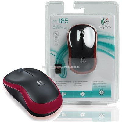 Logitech Wireless Mouse M185 - Red | Black - 910-002503 - PakByte