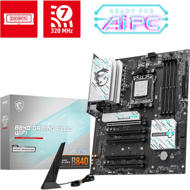 MSI B840 GAMING PLUS WIFI AM5 DDR5 ATX Motherboard - PakByte Computers